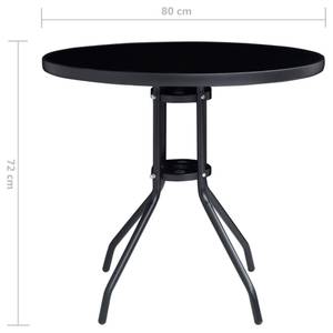 Bistro-Set-k192 ( 5-tlg ) Schwarz - Massivholz