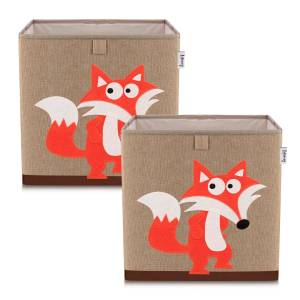 Lifeney Aufbewahrungsboxen 2er Set Fuchs Kunststoff - 1 x 2 x 2 cm