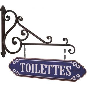 Panneau avec patère vintage toilettes Métal - 44 x 37 x 6 cm