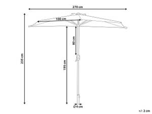 Parasol demi-rond GALATI Noir - Gris