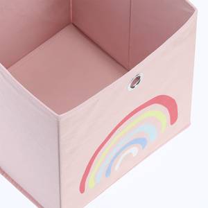 Aufbewahrungsbox "Rosy Rainbow", Vlies Pink - Kunststoff - 28 x 28 x 28 cm