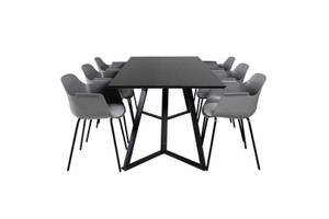 Essgruppe Marina 31 (7-teilig) Grau - Massivholz - 90 x 75 x 180 cm