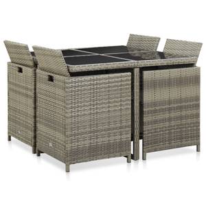 Gartenmöbel-Set Grau - Metall - Polyrattan - 109 x 74 x 109 cm