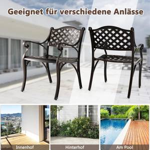 Gartenstühle ZB33680IZ-4DE (2er Set) Braun - Metall - 57 x 82 x 60 cm