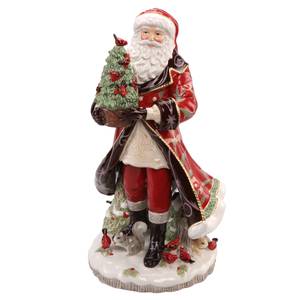 Figur Santa mit Baum Rot Porzellan - 27 x 50 x 30 cm