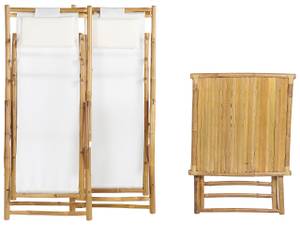 Set de bistrot ATRANI Marron - Blanc - Bambou - 70 x 73 x 70 cm