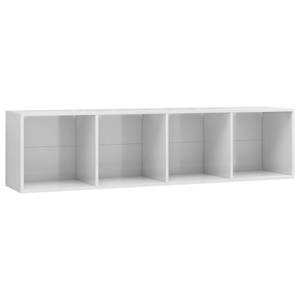 Elegantes Bücherregal mit 4 Fächern Hochglanz Weiß