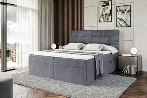 Boxspringbett BRUGO Steingrau - Breite: 120 cm - H3