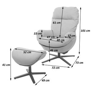 Relaxsessel + Hocker L12 drehbar Braun