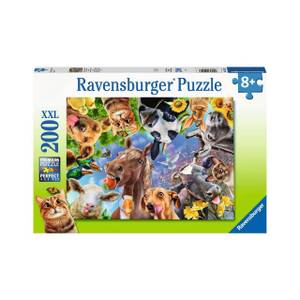 Puzzle Porträt mit Tieren XXL Papier - 27 x 4 x 34 cm