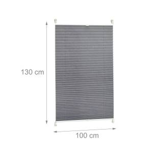 1 x Plissee Rollo grau 100 x 130 cm Grau - Kunststoff - Textil - 100 x 130 x 2 cm