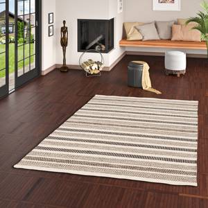 Natur Teppich Wolle Rana  Streifen Beige - Braun - 70 x 130 cm