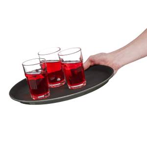 Rundes Gastro Serviertablett 3er Set Schwarz - Kunststoff - 35 x 2 x 35 cm