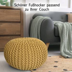 Pouf Sitzpouf Bodenkissen Strickhocker Gelb