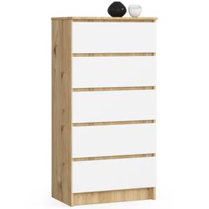 Commode K60 5S CLP Imitation chêne clair - Blanc