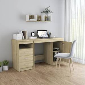 Schreibtisch Braun - Holzwerkstoff - Massivholz - 140 x 76 x 140 cm