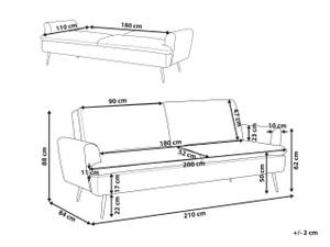 Schlafsofa VETTRE Dunkelgrün - Gold - Grün