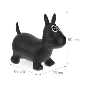 Animal sauteur de couleur noire Noir - Blanc - Matière plastique - 60 x 50 x 25 cm