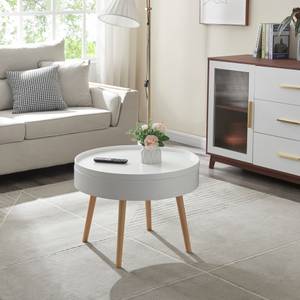 Table basse plateau amovible Bongard Blanc - Bois manufacturé - 60 x 45 x 60 cm