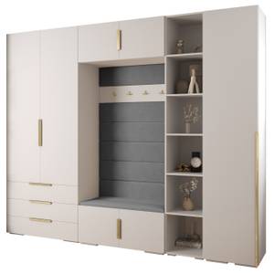 Garderobe Inova 1 Z11 Gold - Grau - Weiß - Gold