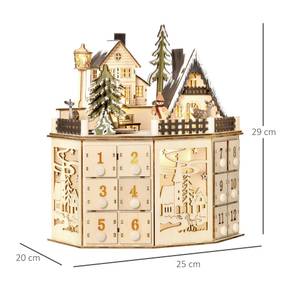 Weihnachts-Adventskalender 830-414 Braun - Holzwerkstoff - 20 x 29 x 25 cm