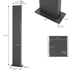 Briefkastenständer 170 cm anthrazit 18 x 170 x 35 cm
