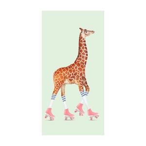 Giraffe mit Rollschuhen 110 x 220 cm