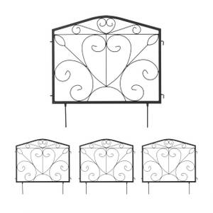 4-tlg. Beetzaun aus Metall Schwarz - Metall - 60 x 60 x 2 cm