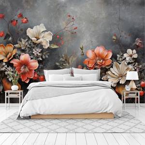 Papier Peint FLEURS Feuilles 3D Vintage 300 x 210 x 210 cm