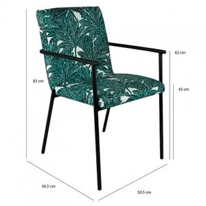 2 chaises tissu motif feuilles Vert