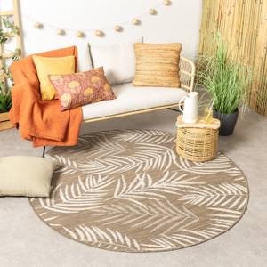 In- & Outdoor Teppich R Malta Leaves Beige - 120 x 120 cm