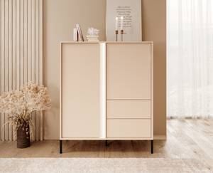 Kommode DAST 2D2S LED Beige - Holzwerkstoff - Kunststoff - 104 x 124 x 40 cm