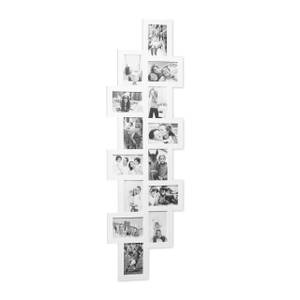 Bilderrahmen Collage XXL für 14 Fotos Weiß - Papier - Kunststoff - 36 x 118 x 2 cm
