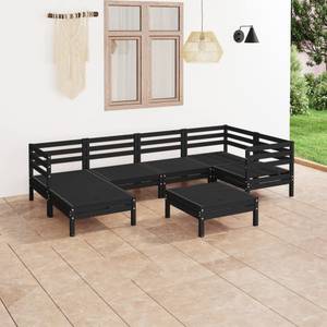 Garten-Lounge-Set Schwarz - Massivholz - Holzart/Dekor - 64 x 29 x 64 cm