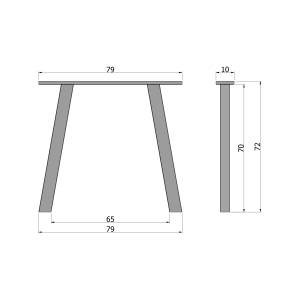 Table Tablo Bois massif - Bois/Imitation - 200 x 3 x 90 cm