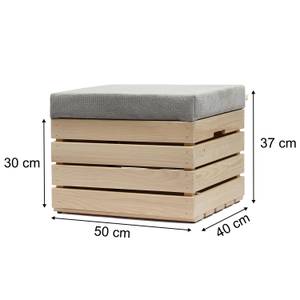 Coffre-Siège en Bois NATURE  lot de 2 Gris lumineux