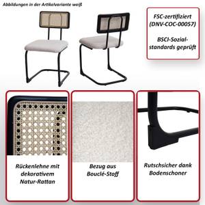 2er-Set Freischwinger-Stuhl K88 Schwarz - Braun - Weiß