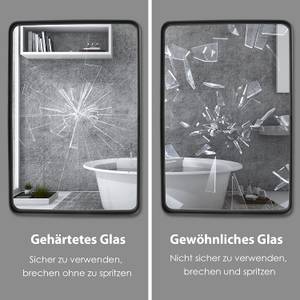 76,5 x 56,5cm Wandspiegel Schwarz - Glas - 5 x 77 x 57 cm