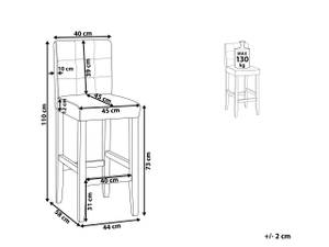 Tabouret de bar MADISON Gris - Chêne clair