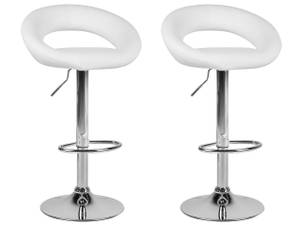 Tabouret de bar PEORIA Argenté - Blanc