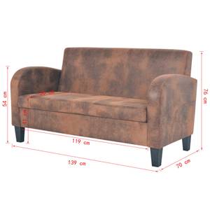 Sofa(2er Set) 275226 Braun - Holzwerkstoff - Kunstleder - 139 x 76 x 70 cm