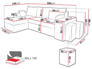 Ecksofa Kansas Grau