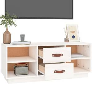 TV-Schrank D458 Weiß - Massivholz - 34 x 40 x 100 cm