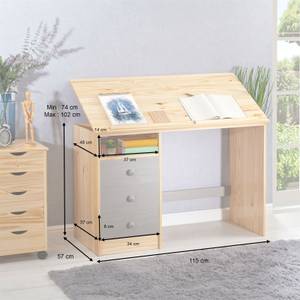 Bureau KEVIN Gris - Bois