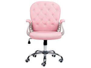 Chaise de bureau PRINCESS Noir - Rose foncé - Argenté - Hauteur : 93 cm