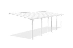 Pergola/Carport KLEO adossé XL Blanc - Largeur : 800 cm