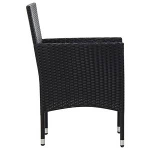 Garten-Lounge-Set (4-teilig) 3002315 Schwarz - Metall - Polyrattan - 40 x 36 x 60 cm