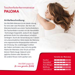 Taschenfederkern-Matratze PALOMA Breite: 180 cm