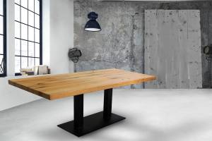 Esstisch ADAM Wildeiche massiv Braun - Massivholz - Holzart/Dekor - 100 x 74 x 220 cm