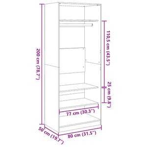 Kleiderschrank 298537-1 Eiche Sonoma Dekor - Breite: 80 cm